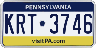 PA license plate KRT3746