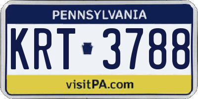 PA license plate KRT3788