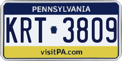 PA license plate KRT3809