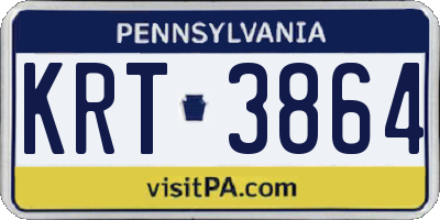 PA license plate KRT3864