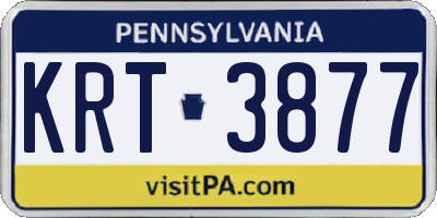 PA license plate KRT3877