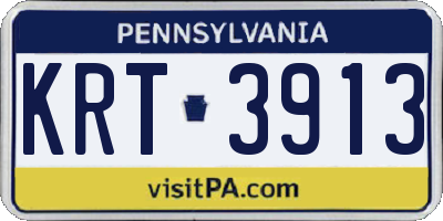PA license plate KRT3913