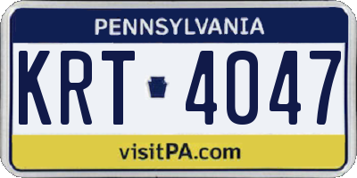 PA license plate KRT4047