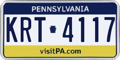 PA license plate KRT4117