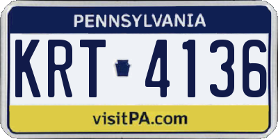 PA license plate KRT4136