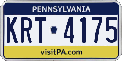 PA license plate KRT4175