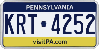 PA license plate KRT4252