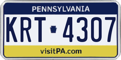 PA license plate KRT4307
