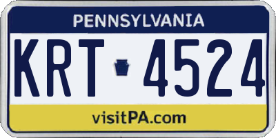 PA license plate KRT4524