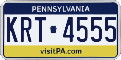 PA license plate KRT4555