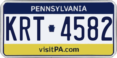 PA license plate KRT4582