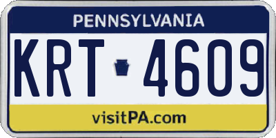PA license plate KRT4609