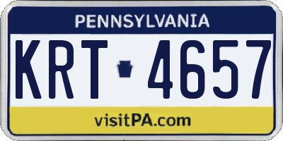PA license plate KRT4657
