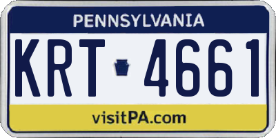 PA license plate KRT4661
