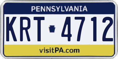 PA license plate KRT4712