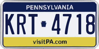 PA license plate KRT4718