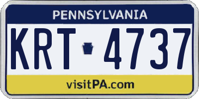 PA license plate KRT4737