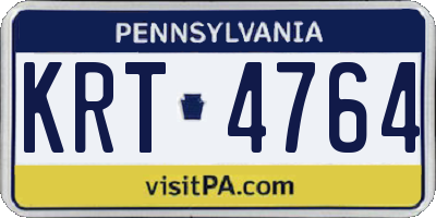 PA license plate KRT4764