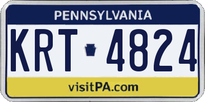 PA license plate KRT4824