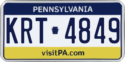 PA license plate KRT4849