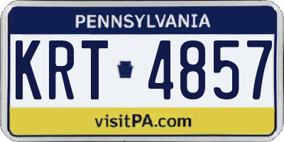 PA license plate KRT4857