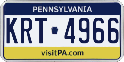 PA license plate KRT4966