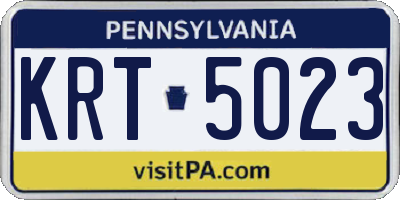 PA license plate KRT5023