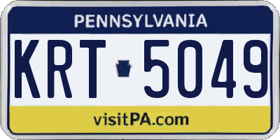 PA license plate KRT5049