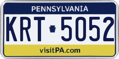 PA license plate KRT5052