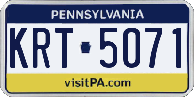 PA license plate KRT5071