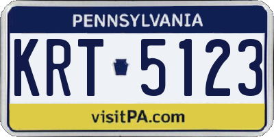 PA license plate KRT5123