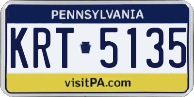 PA license plate KRT5135