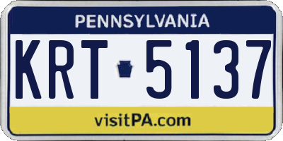 PA license plate KRT5137