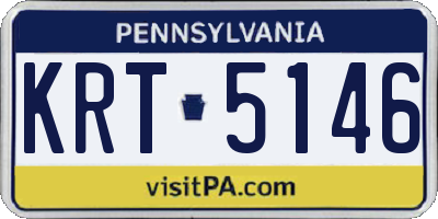 PA license plate KRT5146
