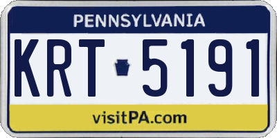 PA license plate KRT5191