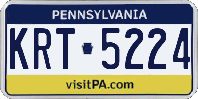 PA license plate KRT5224