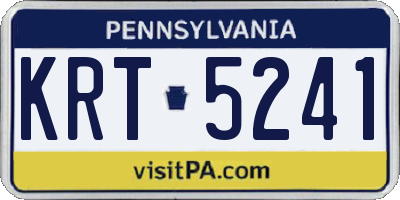 PA license plate KRT5241