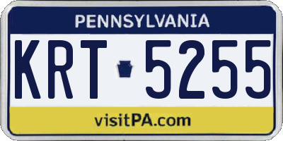 PA license plate KRT5255