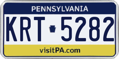PA license plate KRT5282