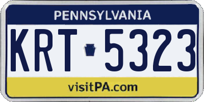 PA license plate KRT5323