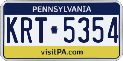 PA license plate KRT5354