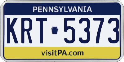 PA license plate KRT5373