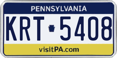 PA license plate KRT5408