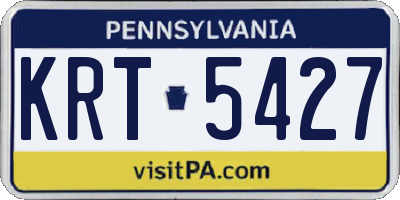 PA license plate KRT5427