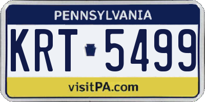 PA license plate KRT5499