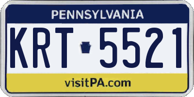 PA license plate KRT5521