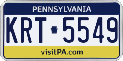 PA license plate KRT5549