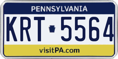 PA license plate KRT5564