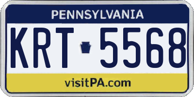 PA license plate KRT5568