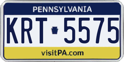 PA license plate KRT5575